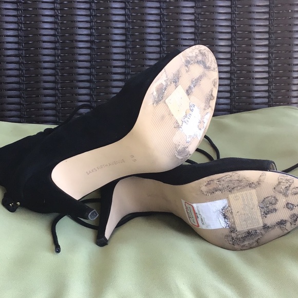 Saks Fifth Avenue Black Label Shoes | Saks Fifth Ave Lace Up Heels | Poshmark